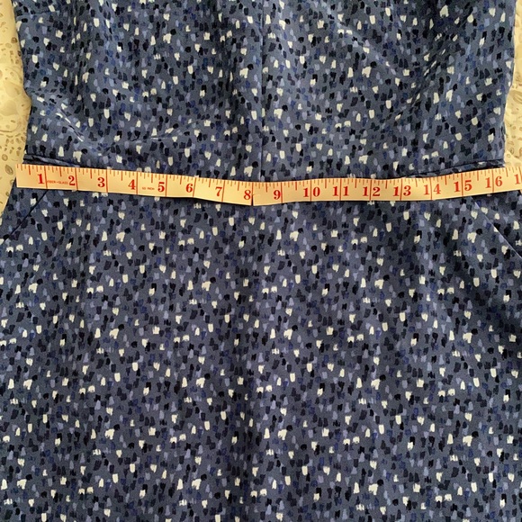 Gap blue patterned dress paint strokes Sz M NWT - Picture 7 of 11